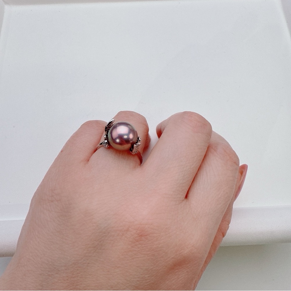 R79 S925 High Quality Freshwater Edison Pearl adjustable Ring - Picture 8 of 9